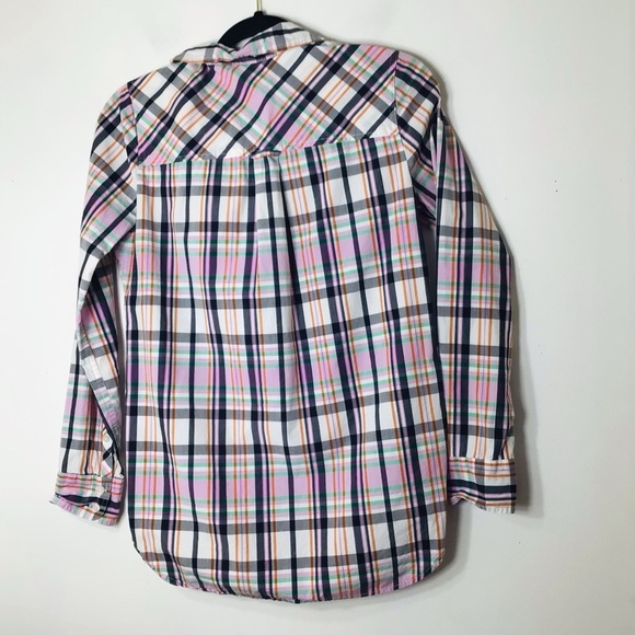 J Crew button up shirt 2 pair plaid women 0 cotton - Picture 9 of 11